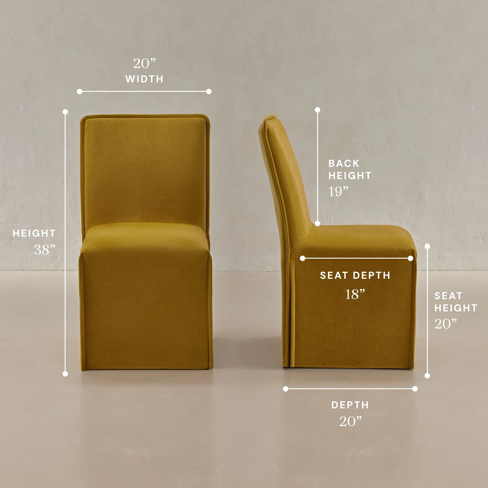Washable Upholstered Dining Chair | 19” Back Height in Kiiro (Set of 2) - Image 5
