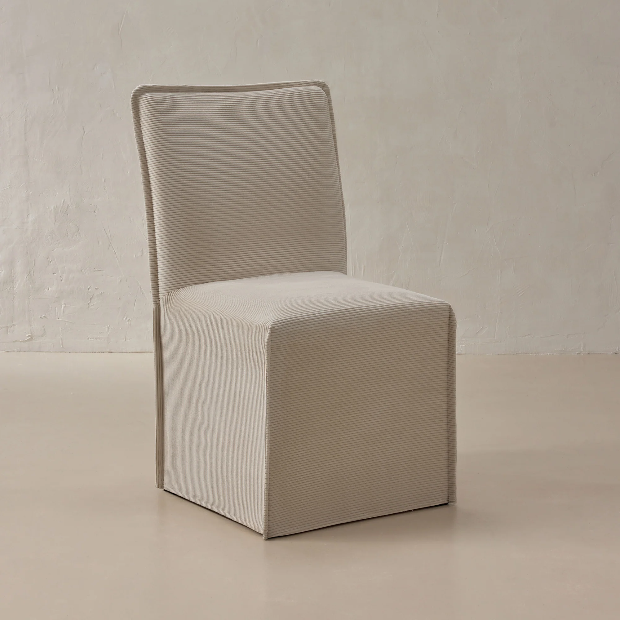 Washable Upholstered Dining Chair | 19” Back Height in Milk