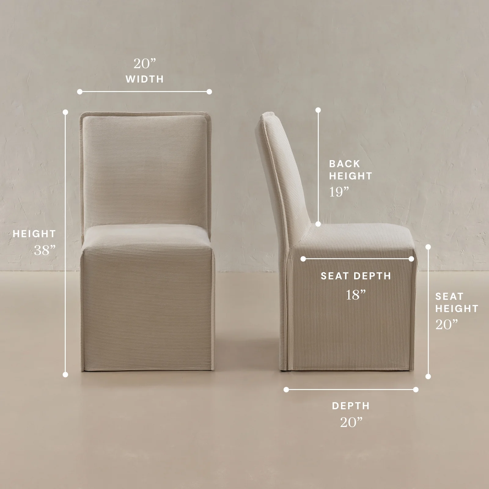 Washable Upholstered Dining Chair | 19” Back Height in Milk - Image 5