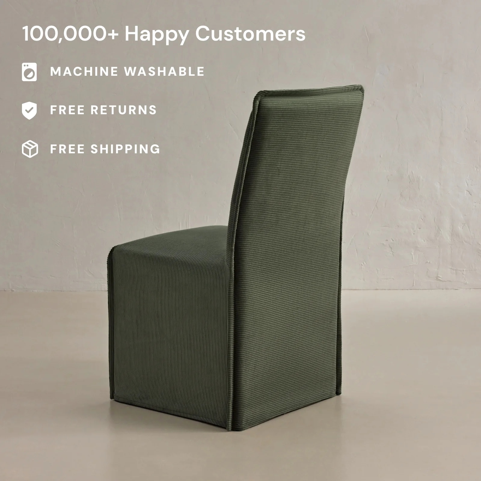 Washable Upholstered Dining Chair | 19” Back Height in Olivine - Image 2