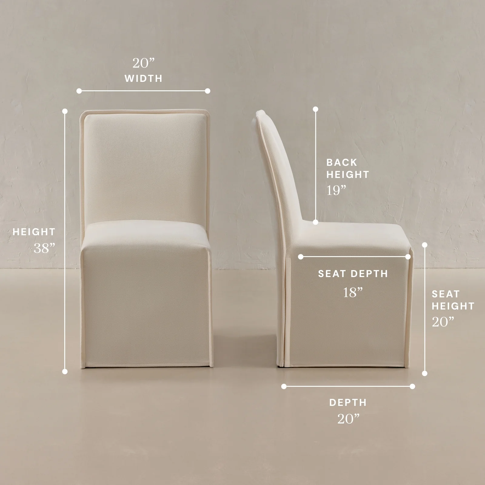 Washable Upholstered Dining Chair | 19” Back Height in Powder (Set of 2) - Image 5