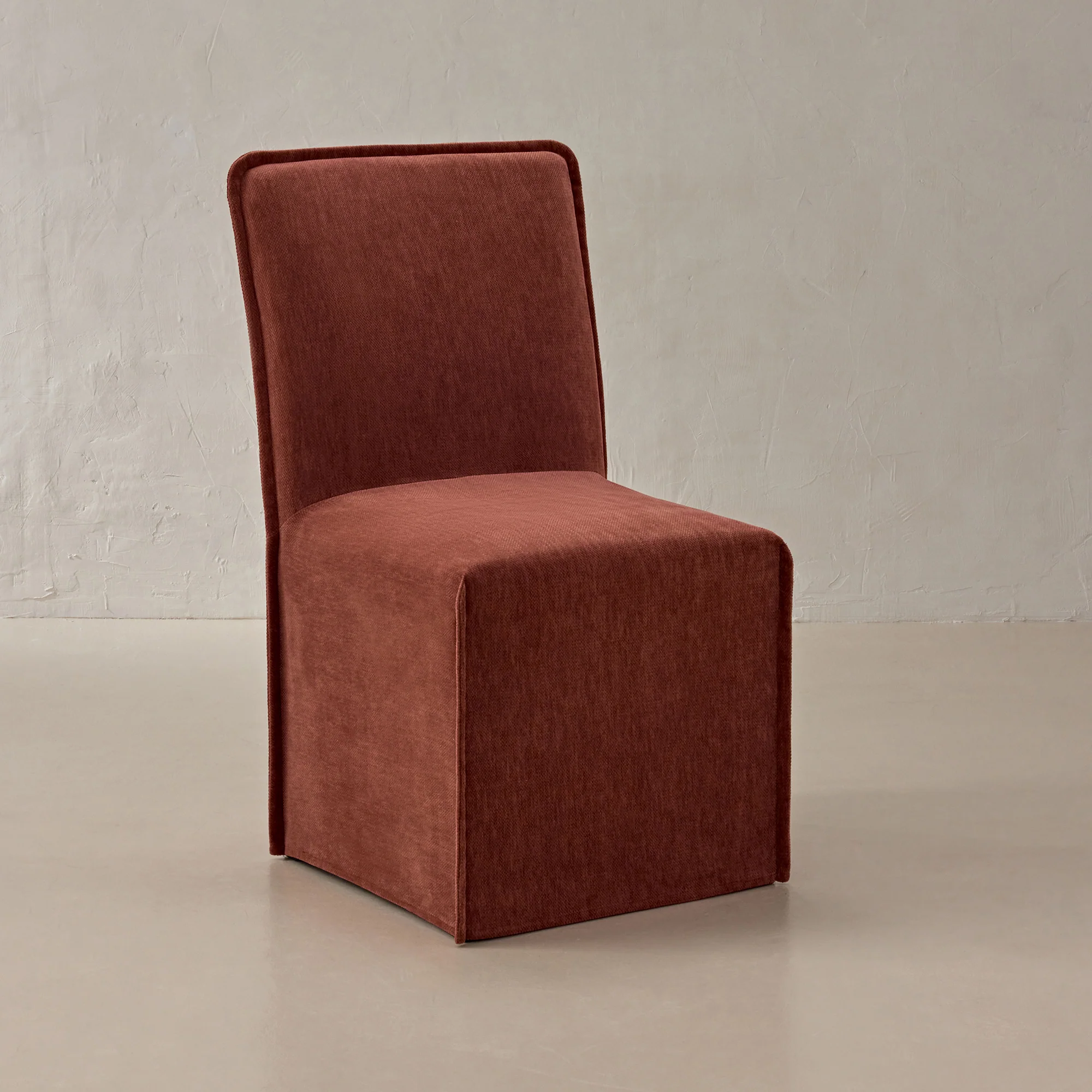 Washable Upholstered Dining Chair | 19” Back Height in Rust