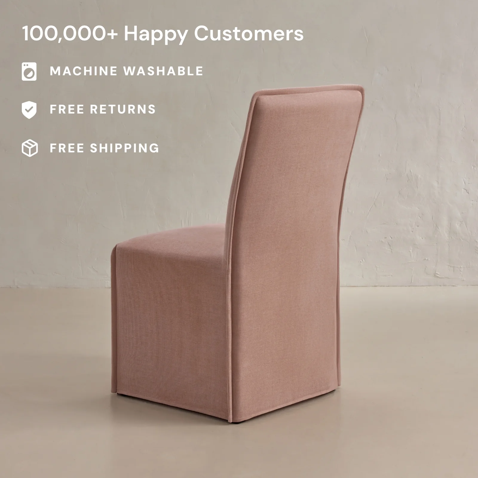 Washable Upholstered Dining Chair | 19” Back Height in Sakura (Set of 2) - Image 2