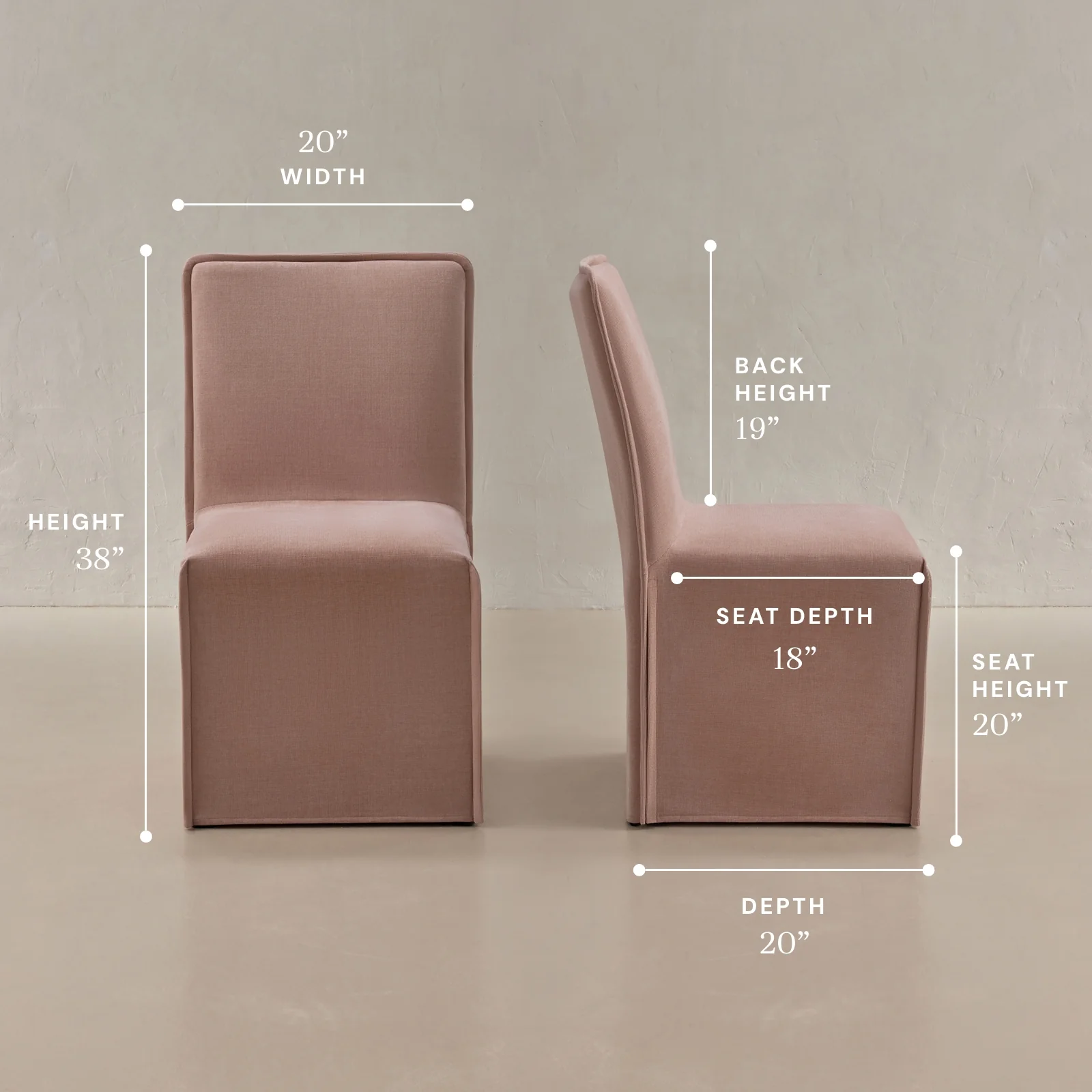 Washable Upholstered Dining Chair | 19” Back Height in Sakura (Set of 2) - Image 5