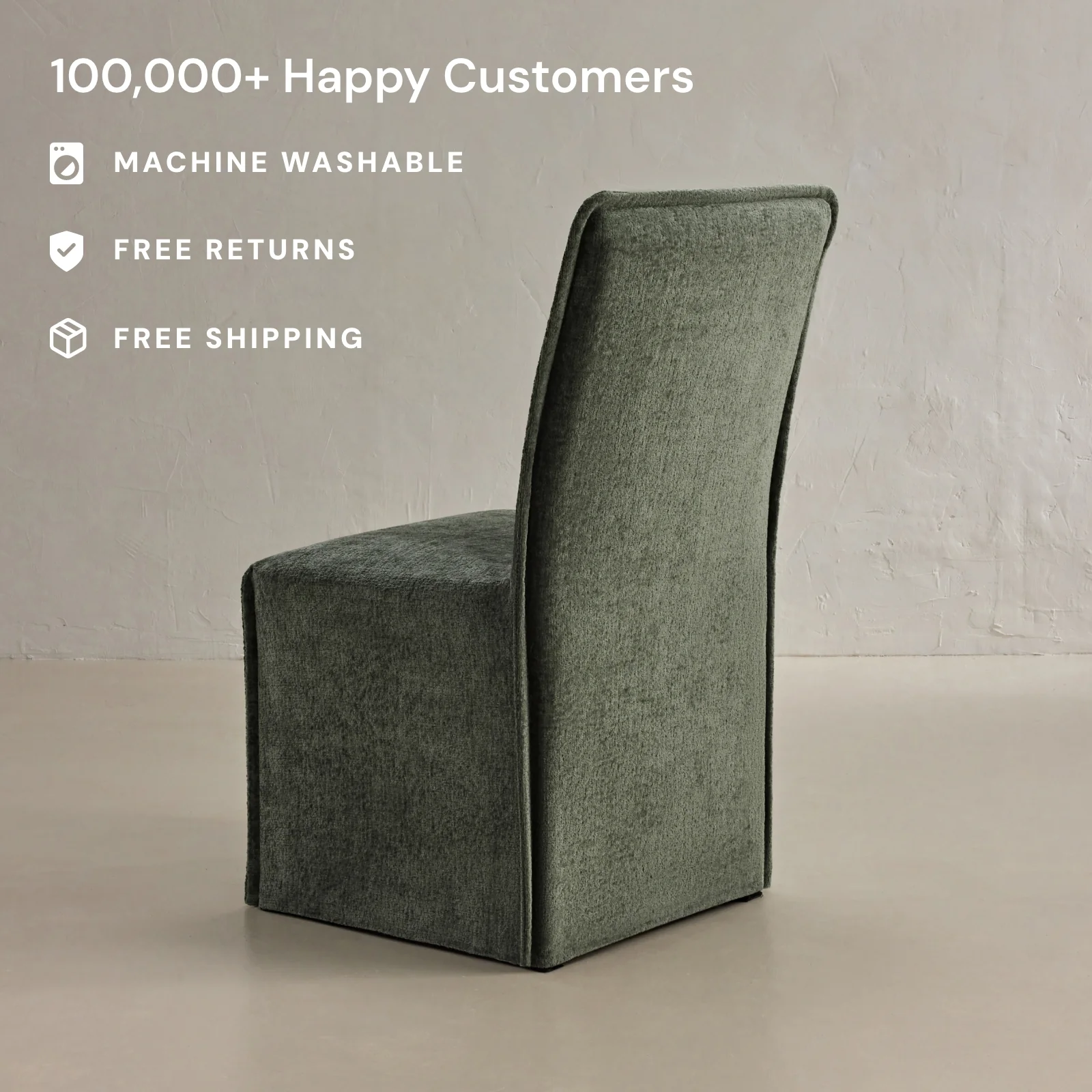 Washable Upholstered Dining Chair | 19” Back Height in Willow - Image 2